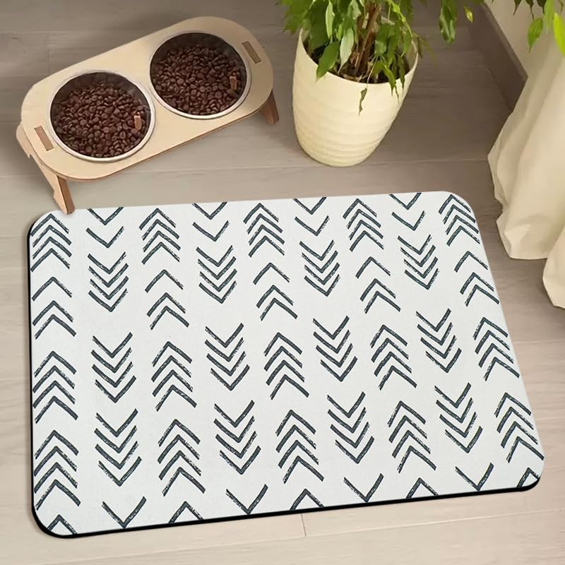 Dog Food Mats for Floors Waterproof Dog Cat Water Bowl Mats Pet Feeding Absorbent Mat Dog Cat Pet Placemats for Food and Water 17 * 30 inch