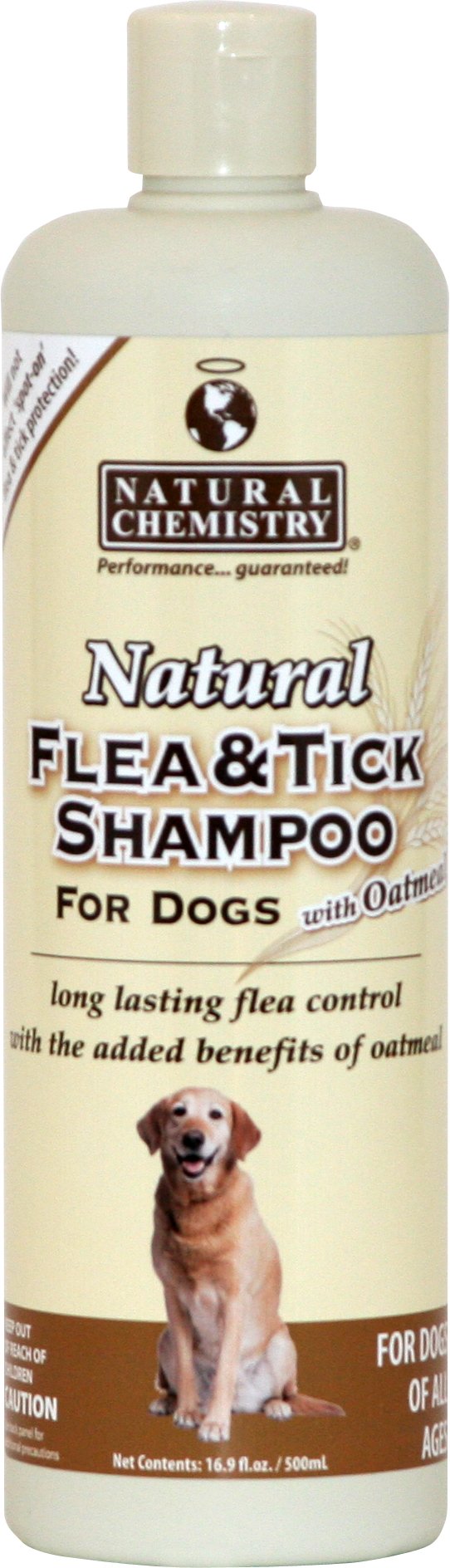 Natural Flea and Tick Shampoo with Oatmeal for Dogs 16.9-Ounce