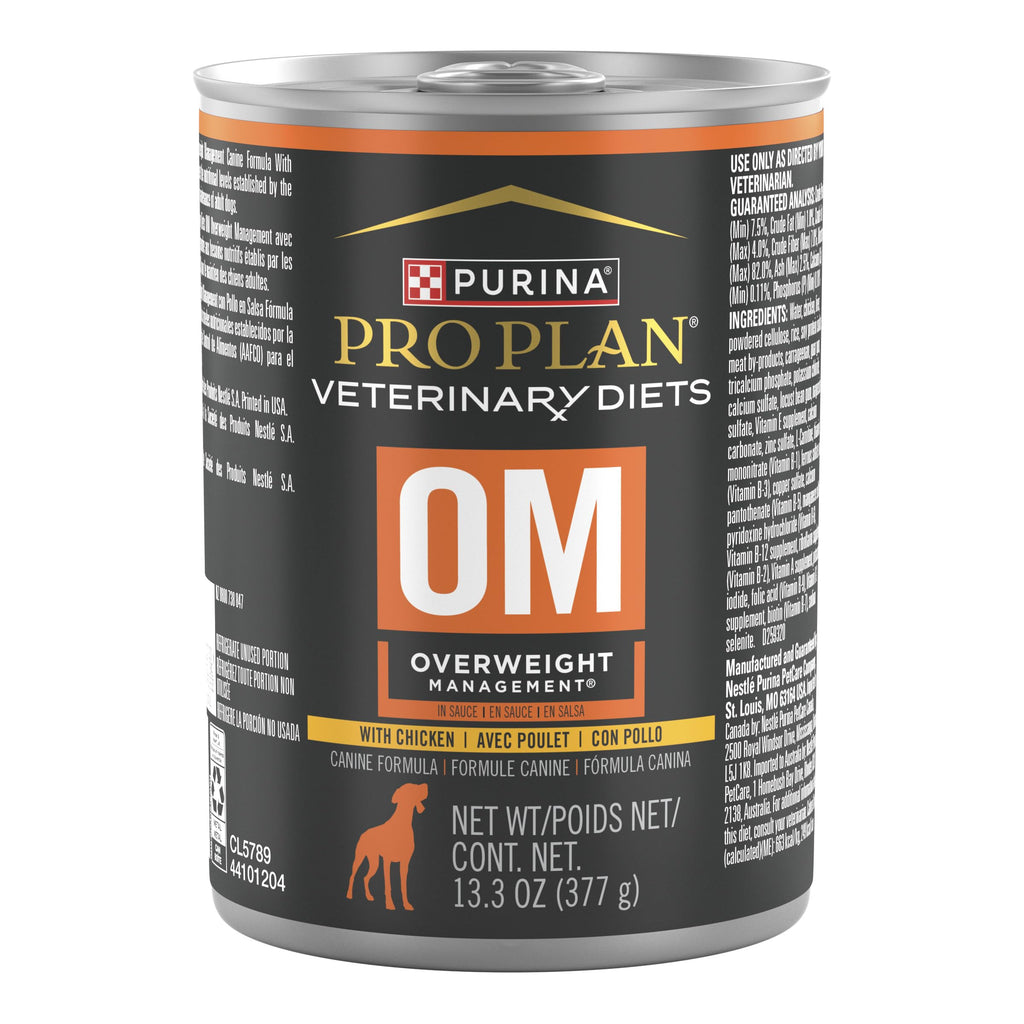 Purina Pro Plan Veterinary Diets OM Overweight Management Canine Formula Wet Dog Food - (12) 13.3 oz. Cans