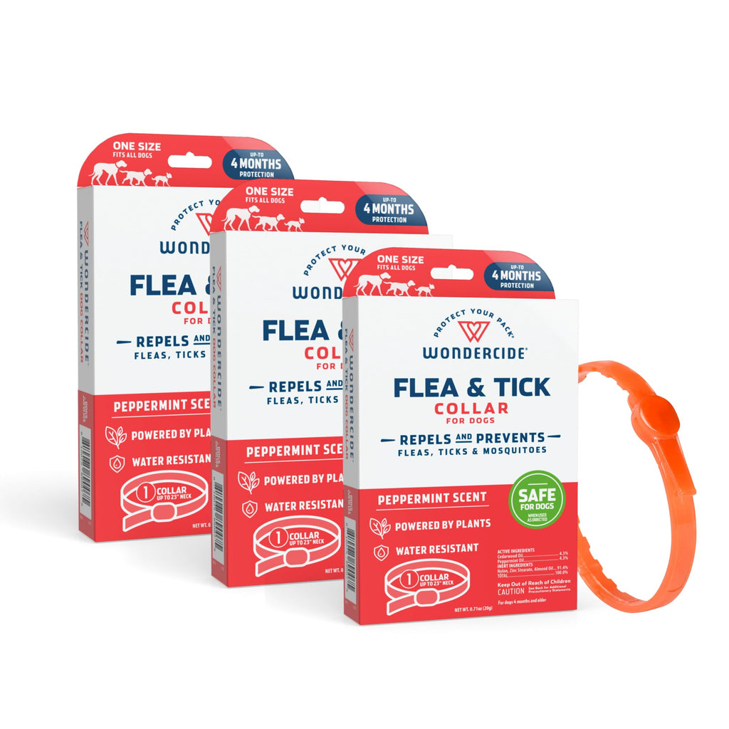 Wondercide - Dog Collar - Flea Tick Mosquito Repellent for Dogs - with Natural Essential Oils - Pet and Family Safe - 3PK - Up to 12 Months Protection
