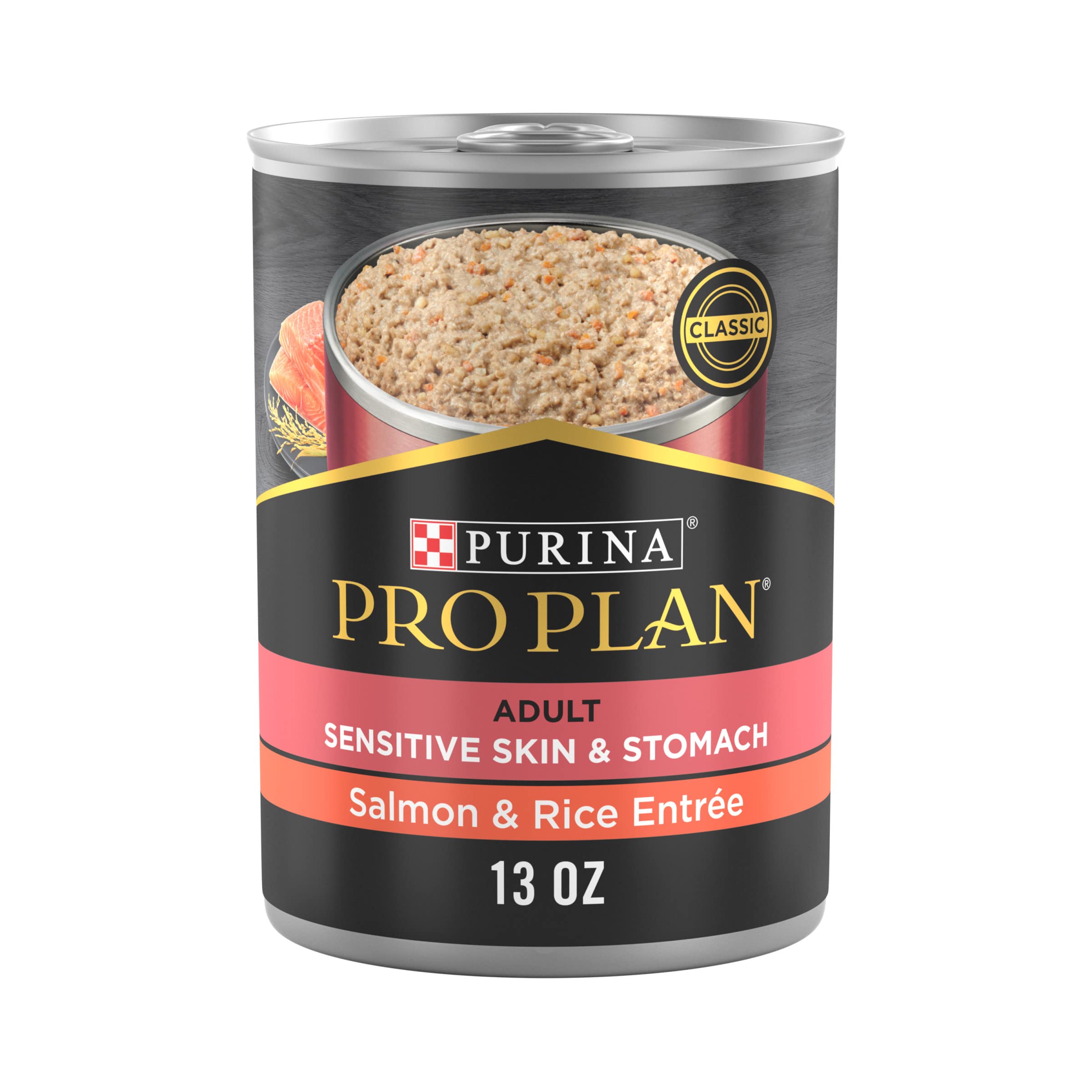 Purina Pro Plan Canned Dog Food Sensitive Skin & Stomach Salmon & Rice 13 oz 12 Pack