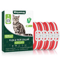 Woyamay 4 Pack Flea Collar for Cats 32 Months Flea and Tick Prevention for Cats Collar Flea and Tick Collars for Cats Waterproof Cat Flea Collar Adjustable Cat Flea and Tick Collar Red & White