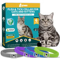 4 Pack Flea Collar for Cats Cat Flea and Tick Collar 8 Months Cat Flea Collar Treatment Prevention Adjustable Waterproof Cat Flea Collar Kitten Natural Tick and Flea Collar for Cat 4 Color