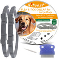 Hitpest Flea and Tick Collar for Large Dog 12-Month Full-Body Protection Natural Ingredients Free Flea Comb and Tweezers Included 2 Packs