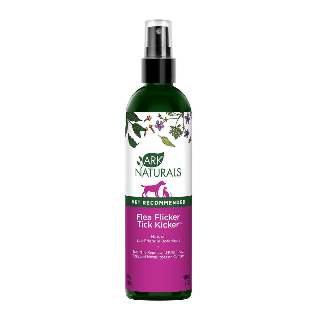 Ark Naturals Flea Flicker Tick Kicker Flea and Tick Repellent for Cats and Dogs Repels and Kills Fleas Ticks and Mosquitoes Natural Botanical Formula 8 oz. Bottle