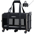 Pet Carrier Airline Approved - Dog Carrier with Wheels - TSA Airline Approved Dog Carrier - Rolling Pet Carrier with Wheels for Small to Medium Size Cat or Dog - Airplane Cabin Animal