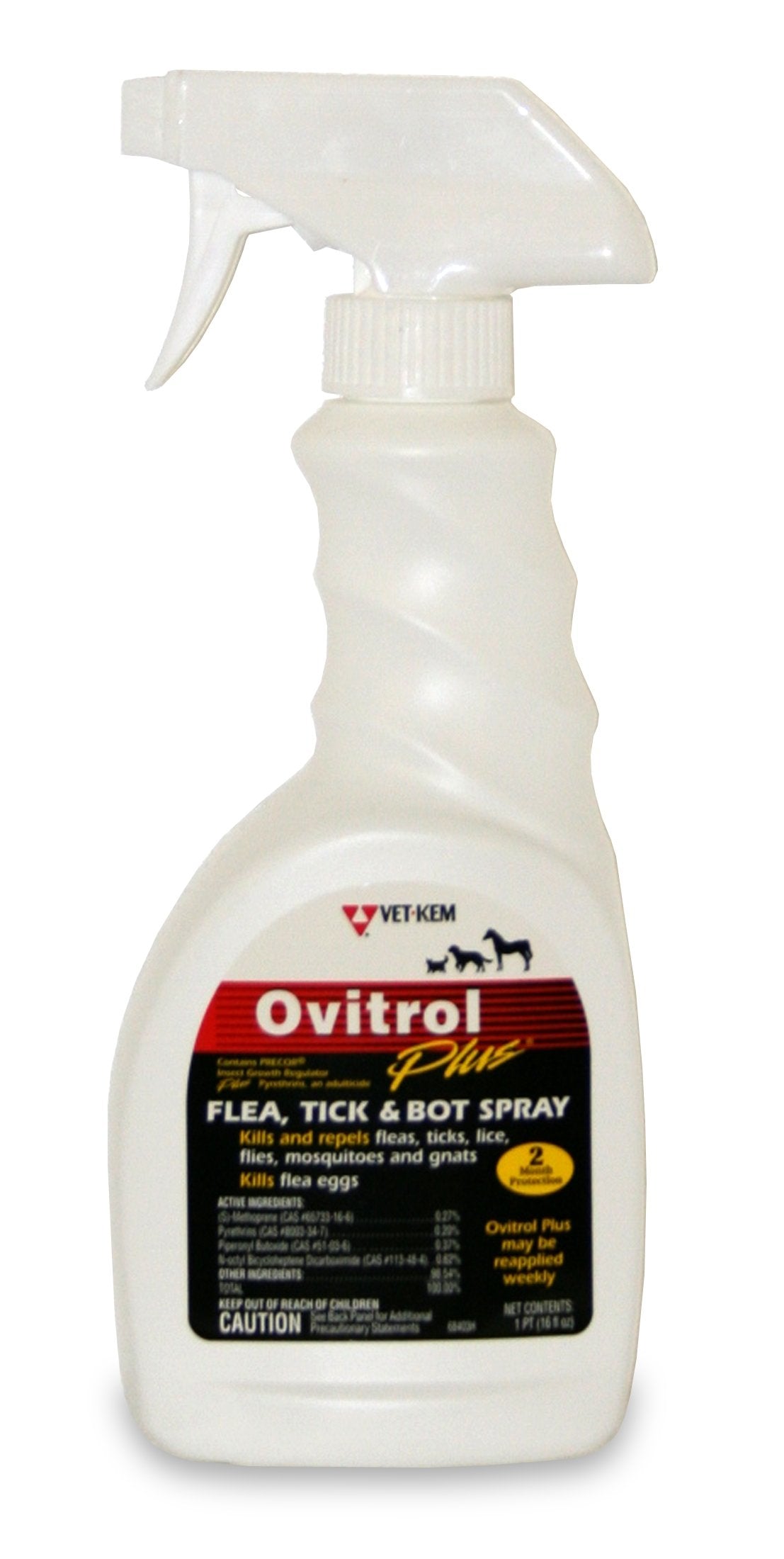 Ovitrol Vet-Kem Plus Flea Tick and Bot Spray for Pets 16-Ounce