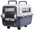Elevon Plastic Kennels Pet Carrier Rolling Plastic Airline Approved Wire Door Travel Dog Crate Medium (26.5" L x 20" W x 18.8" H)