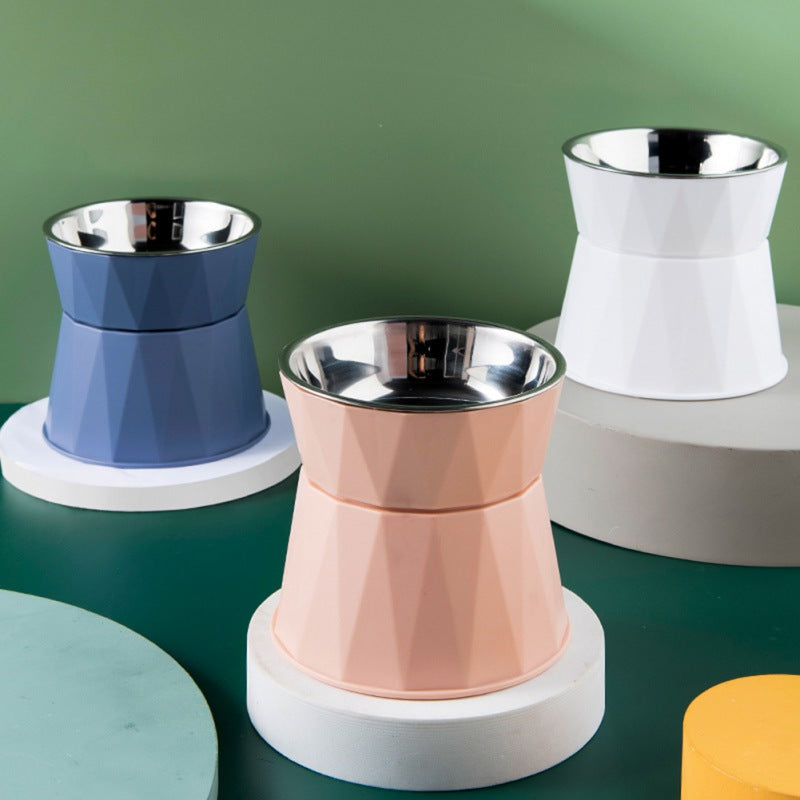 High Foot Stainless Steel Cat and Dog Bowl Feeder