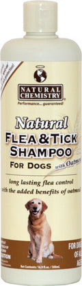 Natural Flea and Tick Shampoo with Oatmeal for Dogs 16.9-Ounce