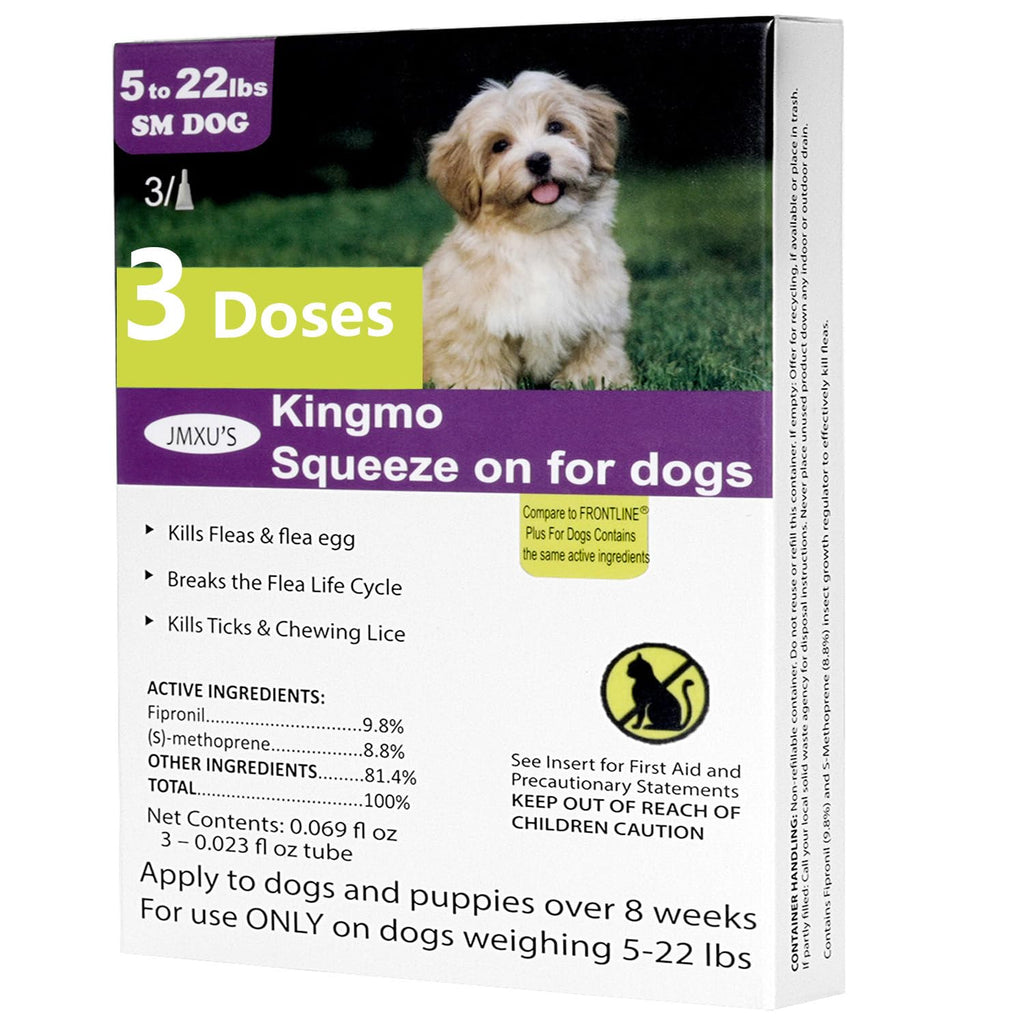 Flea and Tick Prevention for Dogs Dogs Flea & Tick Treatment with Fipronil Long-Lasting & Fast-Acting Topical Flea & Tick Control Drops (3 Doses 5-22lbs)